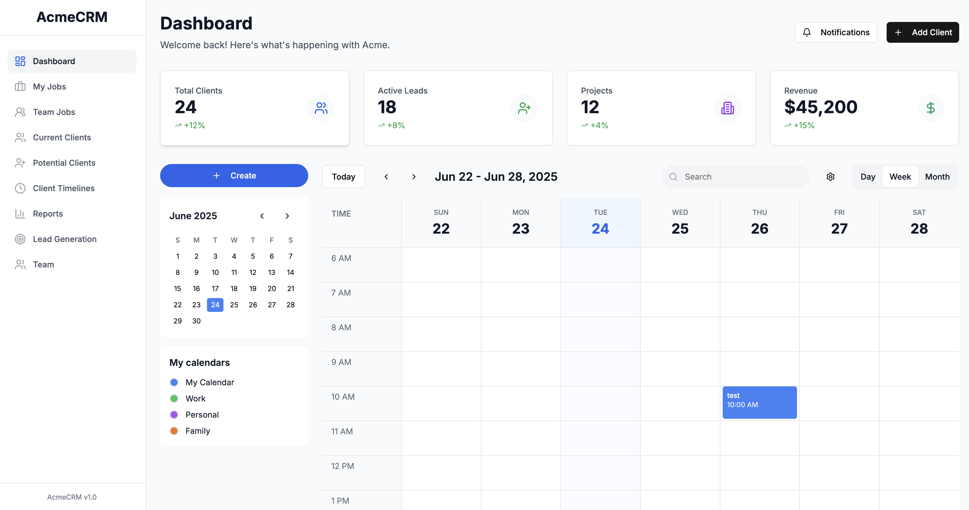 CRM Dashboard